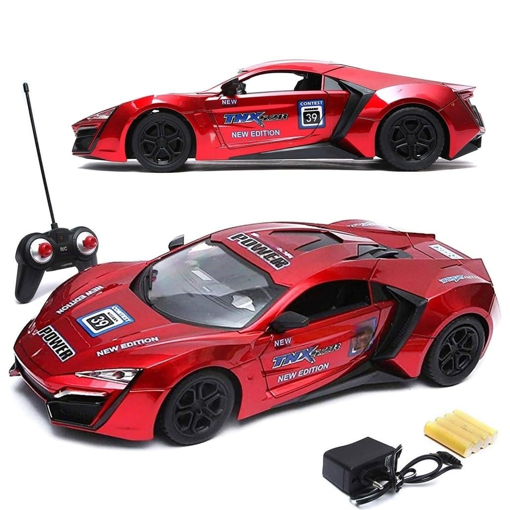 Rechargeable RC Racing Car – High-Speed Sports Toy with LED Lights