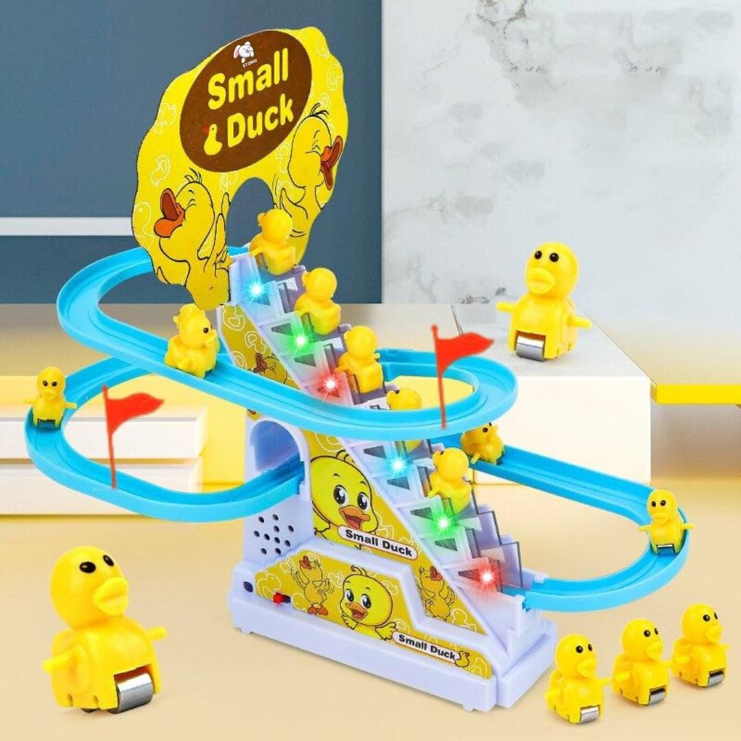 Duck Slide Toy Set Funny Automatic Stair-Climbing Ducklings