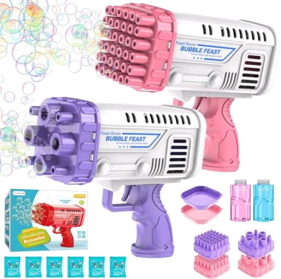 36 Holes, Electric, Bubble Machine, Bubble Gun, Includes Bubble Liquid