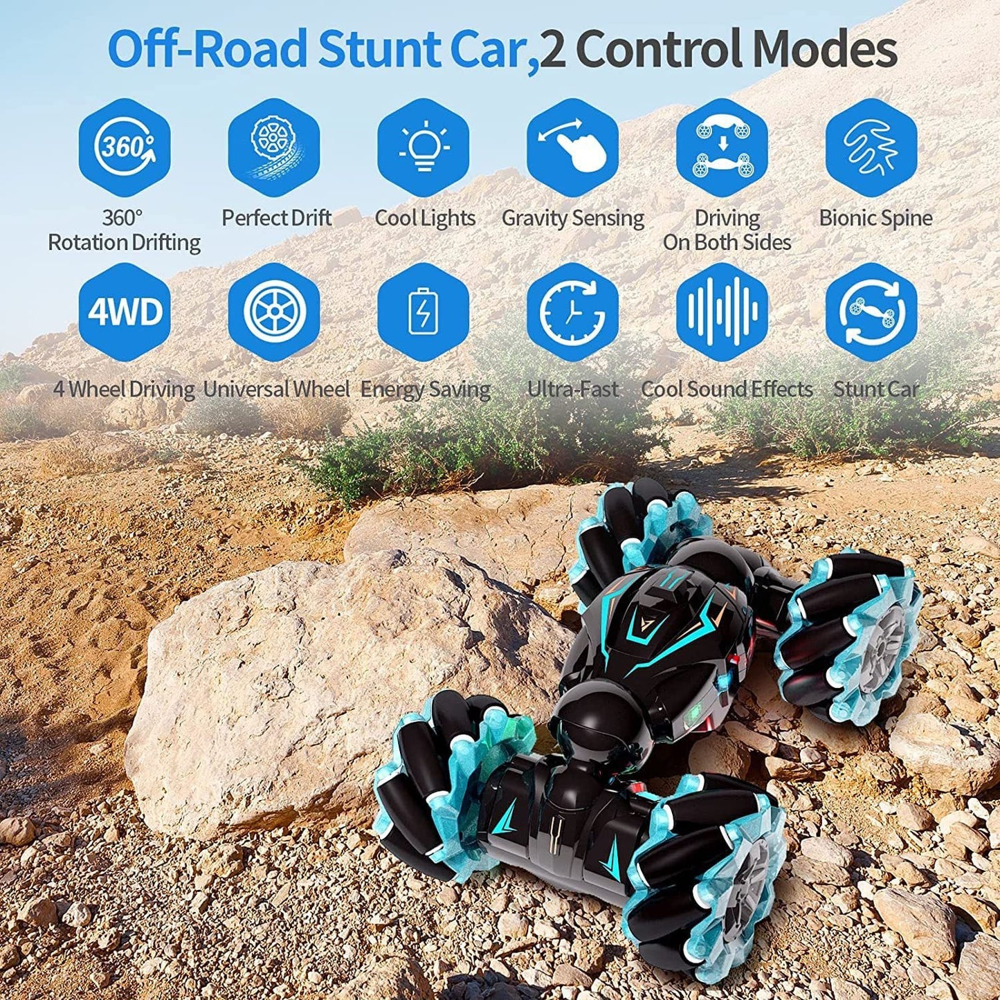 RC Stunt Car, 2.4GHz 4WD Remote Control Gesture Car Sensor Toy