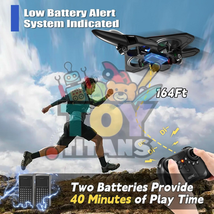 4DRC V32 Remote Control Fighter Jet – Foam RC Airplane with LED Lights & 360° Stunts