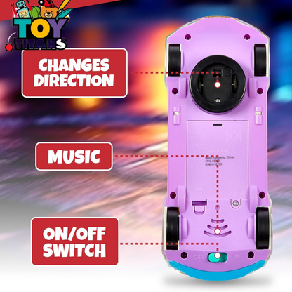 Light-Up Transparent Car Toy – Bump & Go Musical LED Car