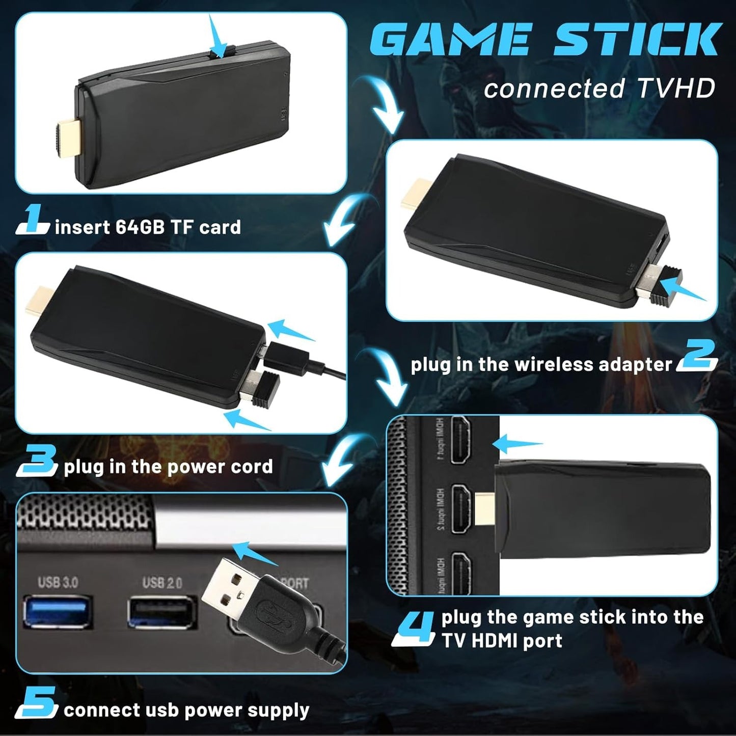 PRO Wireless Retro Game Console – 2.4G Controller & Built-in Games