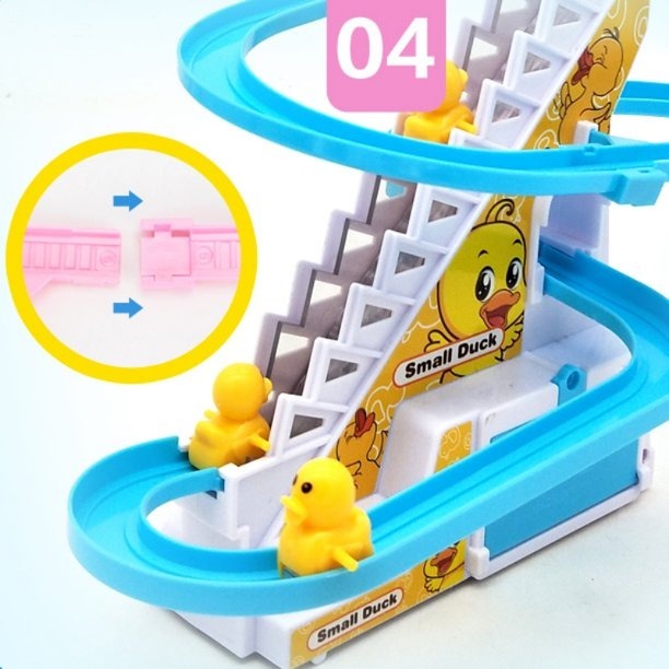 Electric Duck Climbing Race Track Toy – LED & Music