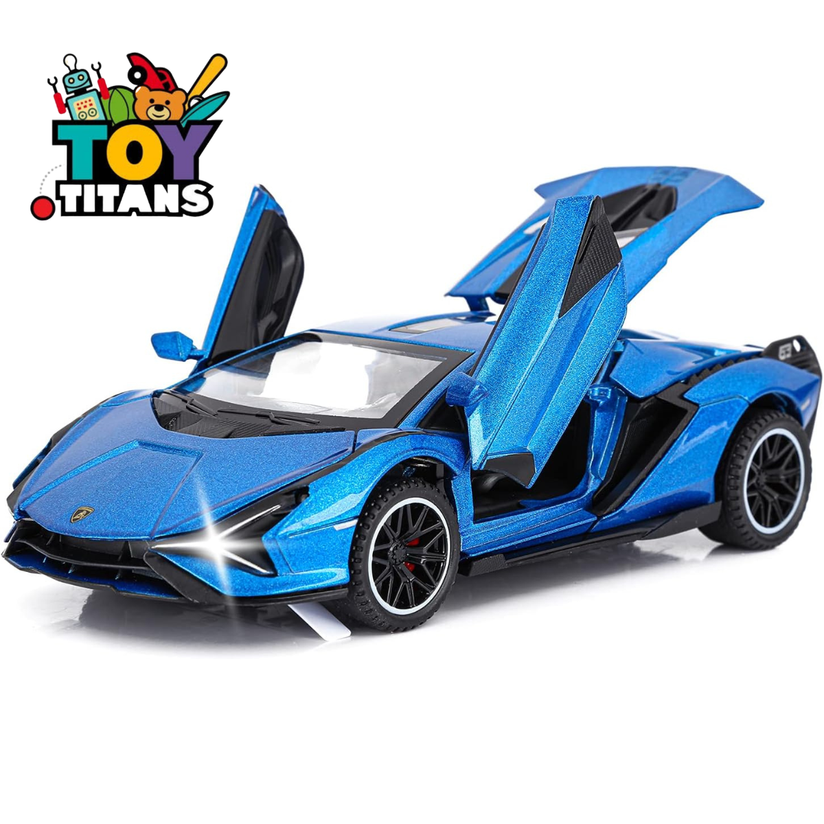 Lamborghini Sian Diecast Metal Toy Car – Pull Back Model with Lights & Sound