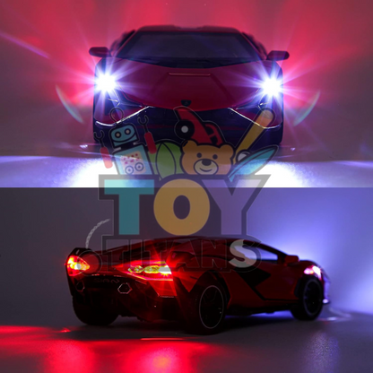 Lamborghini Sian Diecast Metal Toy Car – Pull Back Model with Lights & Sound