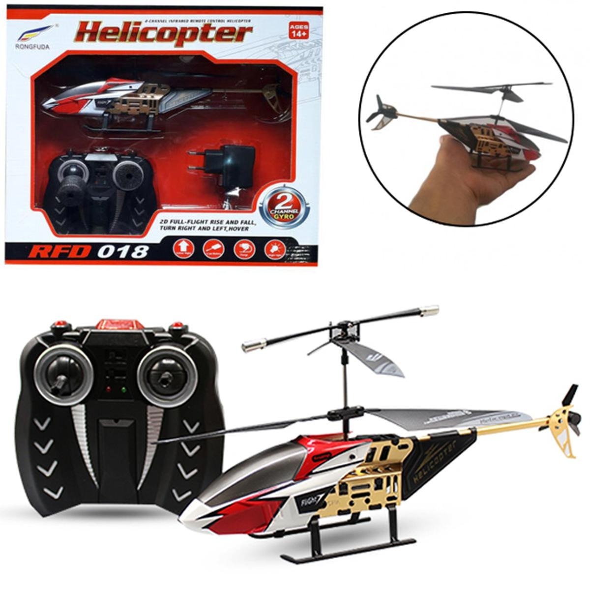Big RC Helicopter RFD-018 – 2CH Rechargeable Flying Toy with LED