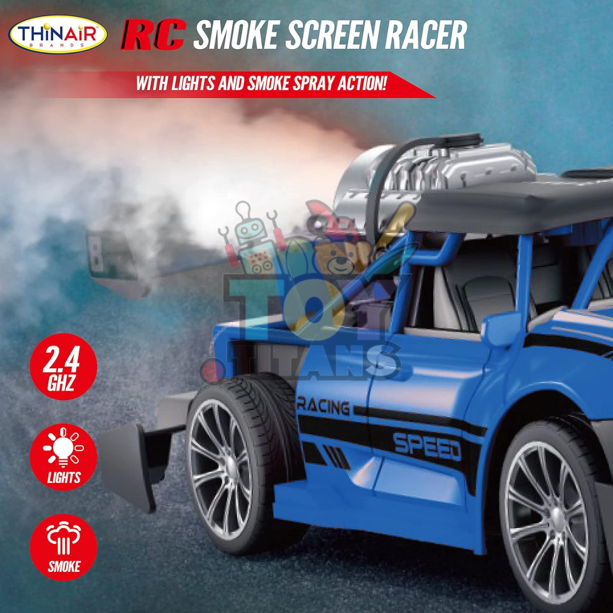 Nature Bound Smoke Screen RC Car – Mist Spray & LED Racing Car