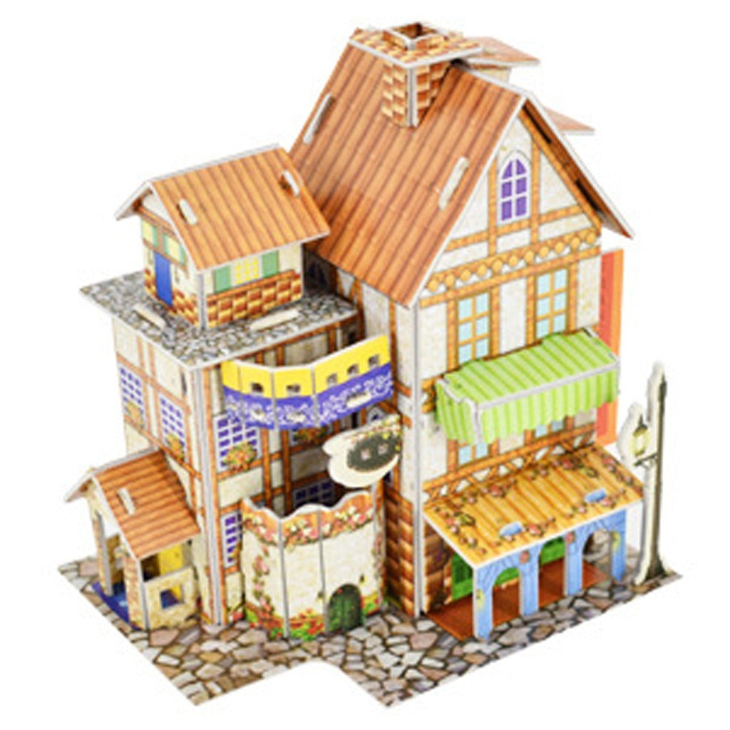 3D DIY Paper House Puzzle – Educational Building Model for Kids