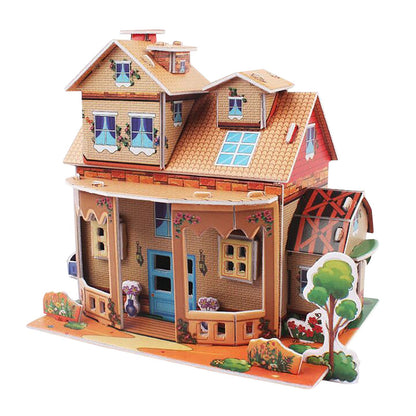 3D DIY Paper House Puzzle – Educational Building Model for Kids