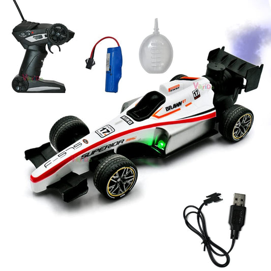 High Speed RC Car Remote Control 2WD F1 Car for Boys Smoke Spray Remote Car
