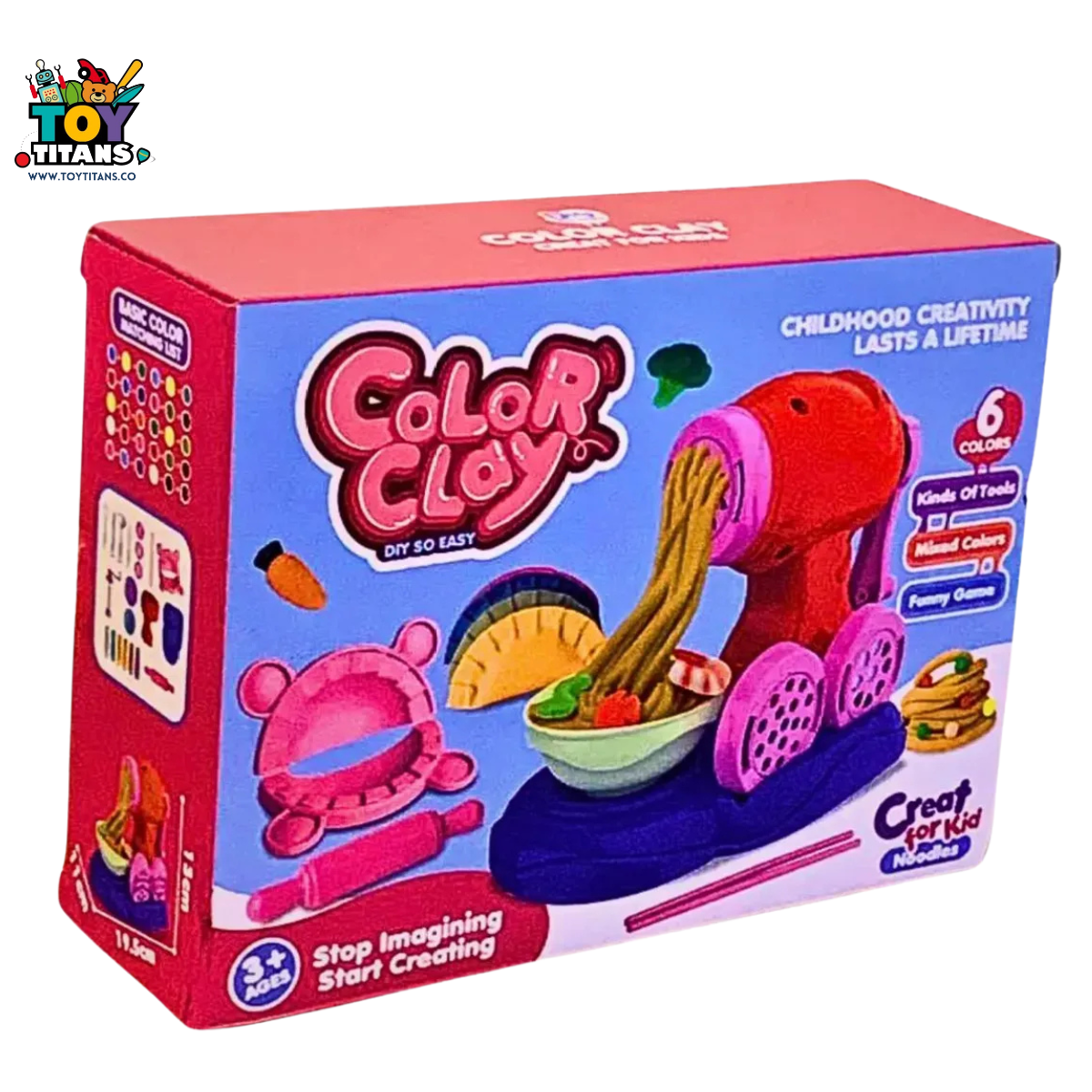 Color Clay Noodles Maker – 6-Color Playdough Toy Set